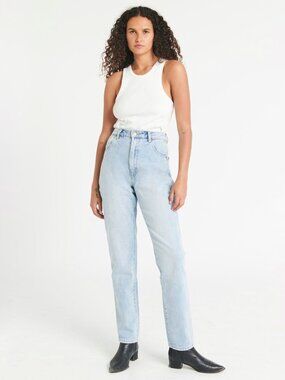 ROLLA'S Elle Eva Blue Super High Rise Straight Leg Ankle Jeans, Size 28